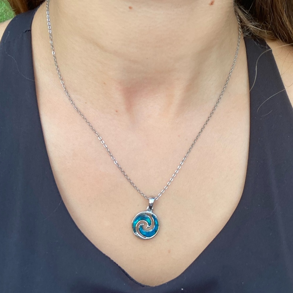 Blue opal necklace